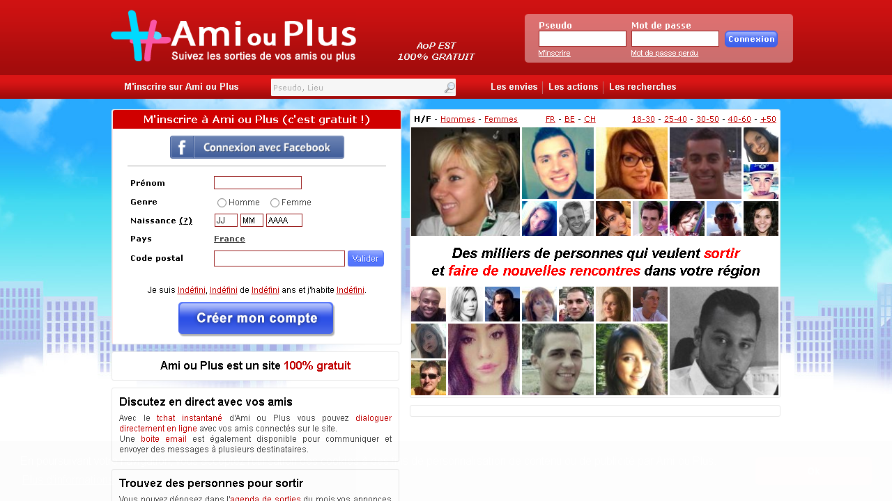 Capture d'écran de http://www.amiouplus.com/